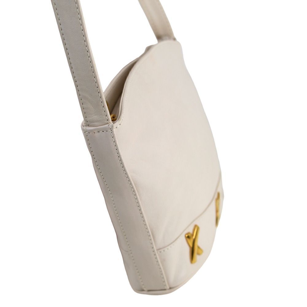 Paloma Picasso ITALY OFF WHITE GENUINE LEATHER SHOULDER BAG X-BODY HANDBAG PURSE - Picture 4 of 16